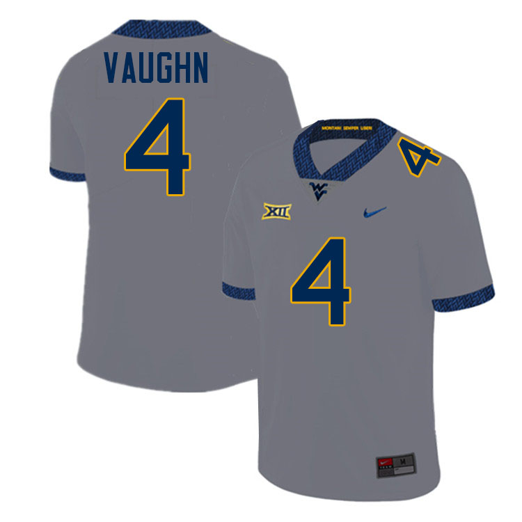 Cam Vaughn WVU Jersey,West Virginia Mountaineers #4 Cam Vaughn Jersey Youth College-Grey